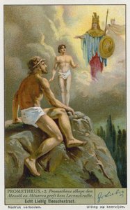 Prometeo crea al hombre del barro y Atenea (Minerva) le da vida de European School
